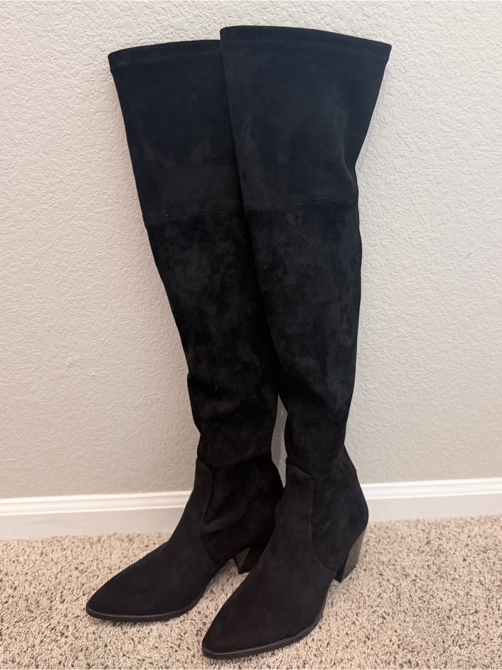 Thursday Boot Co. Tempest Over-the-Knee Boots – Black Suede, Size 9 - Picture 3 of 8
